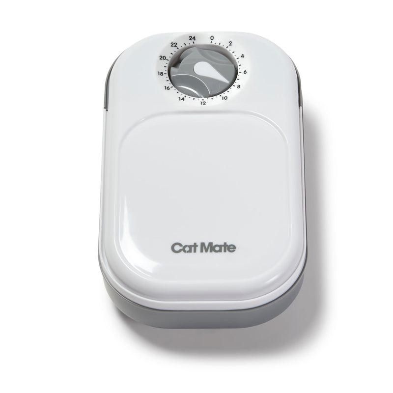 Cat Mate C100 Single Meal Automatic Timer-Controlled Pet Feeder - Suitable for Cats and Small Dogs, For Wet or Dry Food, up to 400 g capacity, White Cat Mate C100 Single Meal Automatic Pet Feeder One Size - PawsPlanet Australia