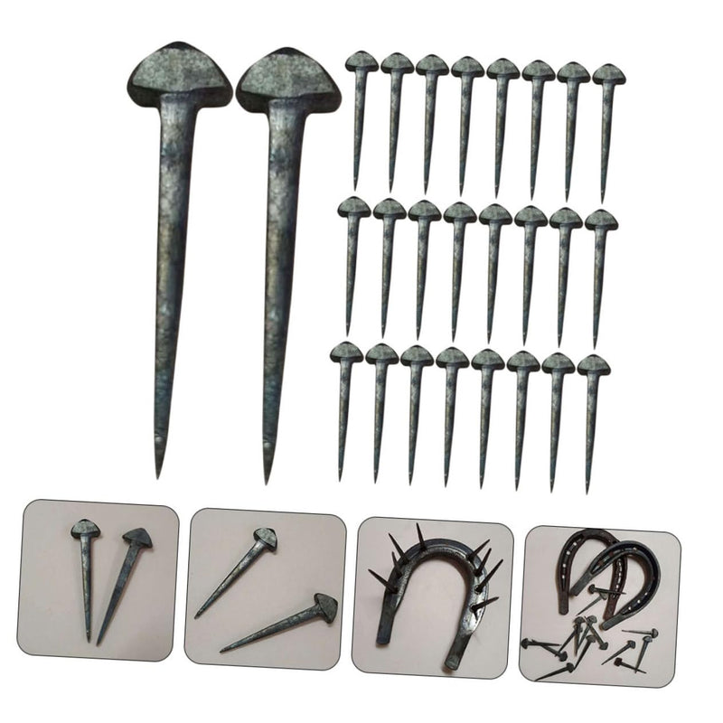 Horseshoe Nails 50 Pcs Iron Mini Hoof Nails 1.96In Lightweight Farrier Tools for Horseshoe Fixing and Horse Tack Repair Practical Equipment