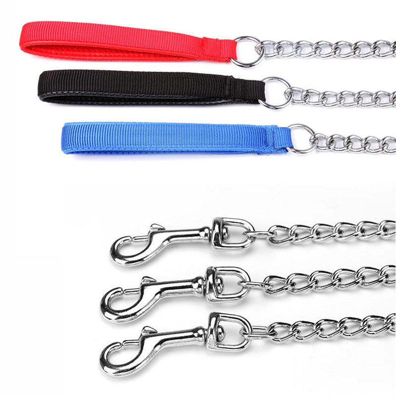 Heavy Duty Dog Chain, Metal Dog Lead Durable Strong Chew Proof Dog Leashes for Small Medium Large Breed Pet Dogs, 4.0mm * 4ft Black Handle XXL(4 ft. x 4.0 mm) - PawsPlanet Australia