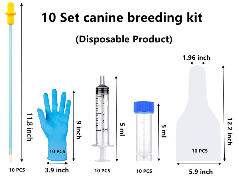 10 Set AI Artificial Insemination Dog Breeding Kit, Canine Breeding Kit, Disposable Canine Artificial Insemination, Dog Insemination Breeder Kit, Canine Breeding Supplies for Medium Breeds 11.8 inch,Medium Breeds - PawsPlanet Australia