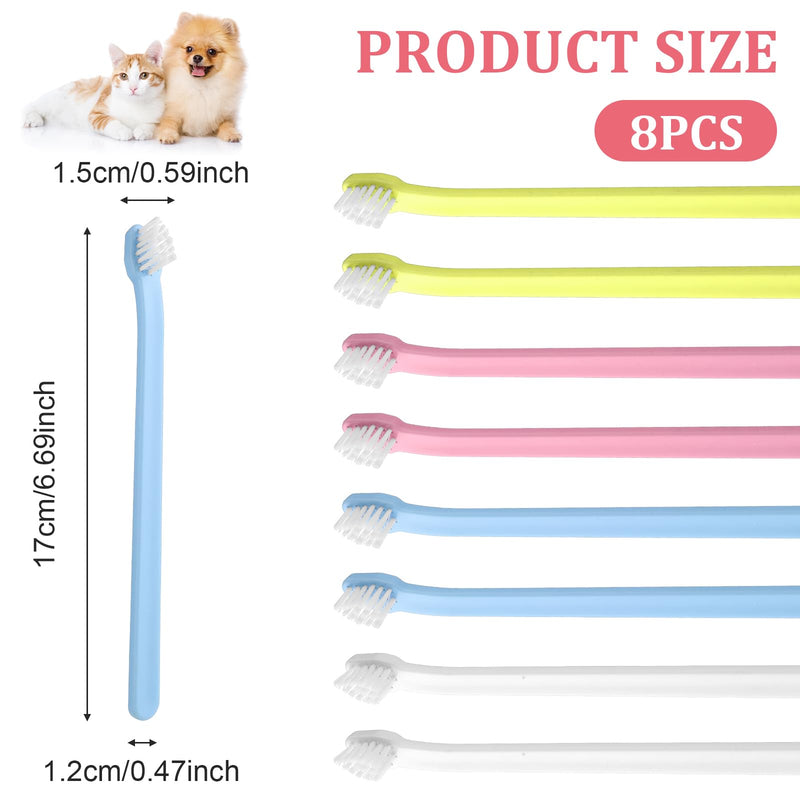 8-Piece Dog Toothbrush Set, Soft Dog Toothbrush for Small Dogs, Cats, and Puppies, Mini Portable Travel-Friendly and Easy to Use for Puppies