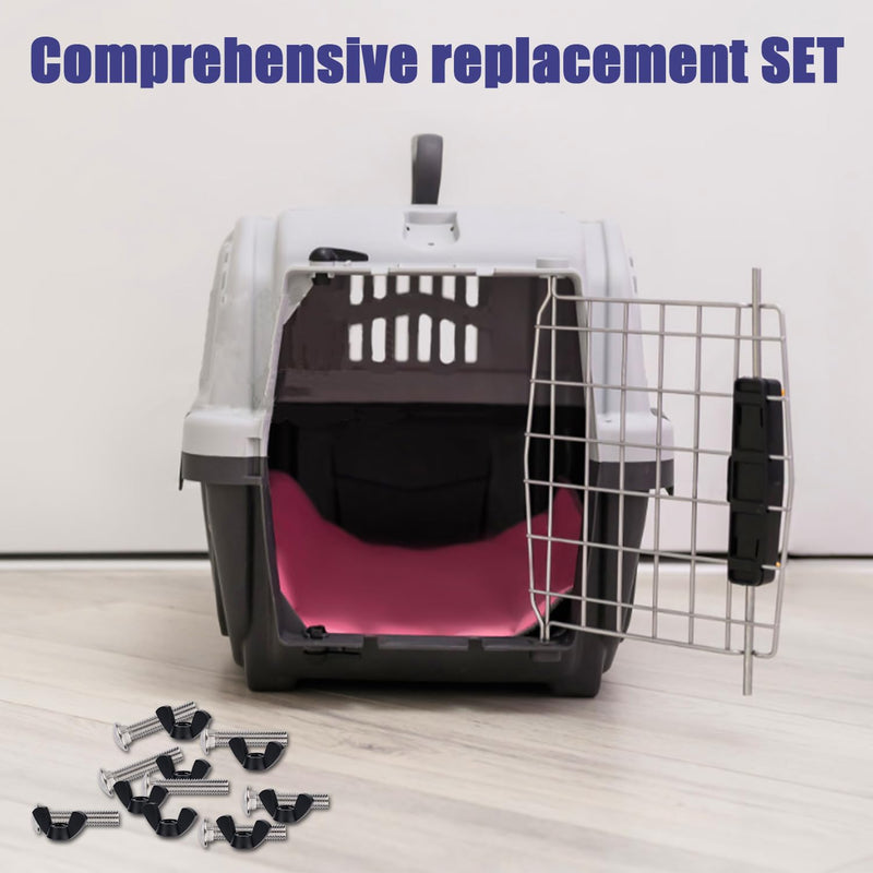 Pet Carrier Fasteners, 12pcs M6 Stainless Steel Replacement Bolts and 12pcs Plastic Butterfly Nuts for Repairing Pet Boxes Pet Carrier Replacement Parts Dog Kennel Hardware - PawsPlanet Australia