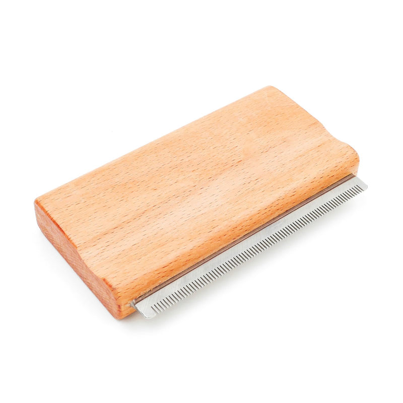 Deshedding Dog Brush with Wood Handle, Grooming Brush for Pets,Cat, Short Hair Dog Undercoat Brush, Deshedder Shedding Tool brown Medium for dogs - PawsPlanet Australia