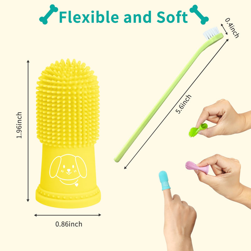 Dog Finger Toothbrush for Pet: Puppy Teeth Brushing Kit - Cat & Doggie Dental Cleaning Fingertip Fingerbrush Summer Soda-5pcs - PawsPlanet Australia