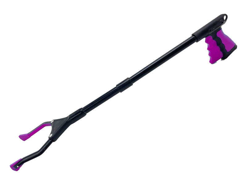 Grabber Reacher Tool - 26" Steel Portable Pick Up Stick - Strong Grip Magnetic Tip for Store Shelves Lightweight Garbage Litter Trash Picker Claw Grabber Tool for Elderly - by Luxet (Pink/Blue) Pink / Blue - PawsPlanet Australia