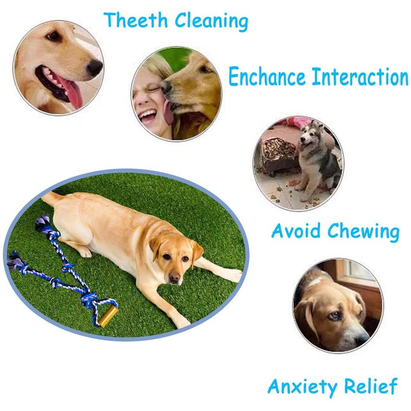 Large Dog Rope Toys for Aggressive Chewers Pitbull Tug of War Rope Interactive Heavy Duty Outdoor Medium Large Breed XL Dog Chew Rope Strong Durable Dog Tug Toys Tough Pull Rope with Handle Blue - PawsPlanet Australia