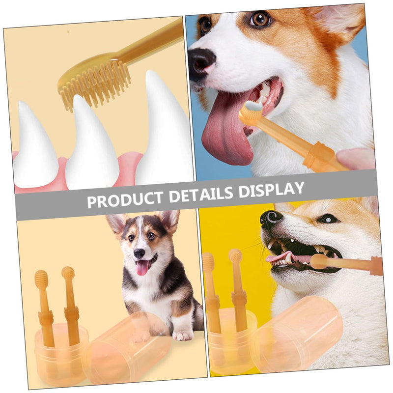 TOYANDONA Dog Toothbrush for Puppies and Small Dogs with Box Pet Toothbrush for Oral Care and Teeth Cleaning Non-Slip Handle for Comfortable Cleaning