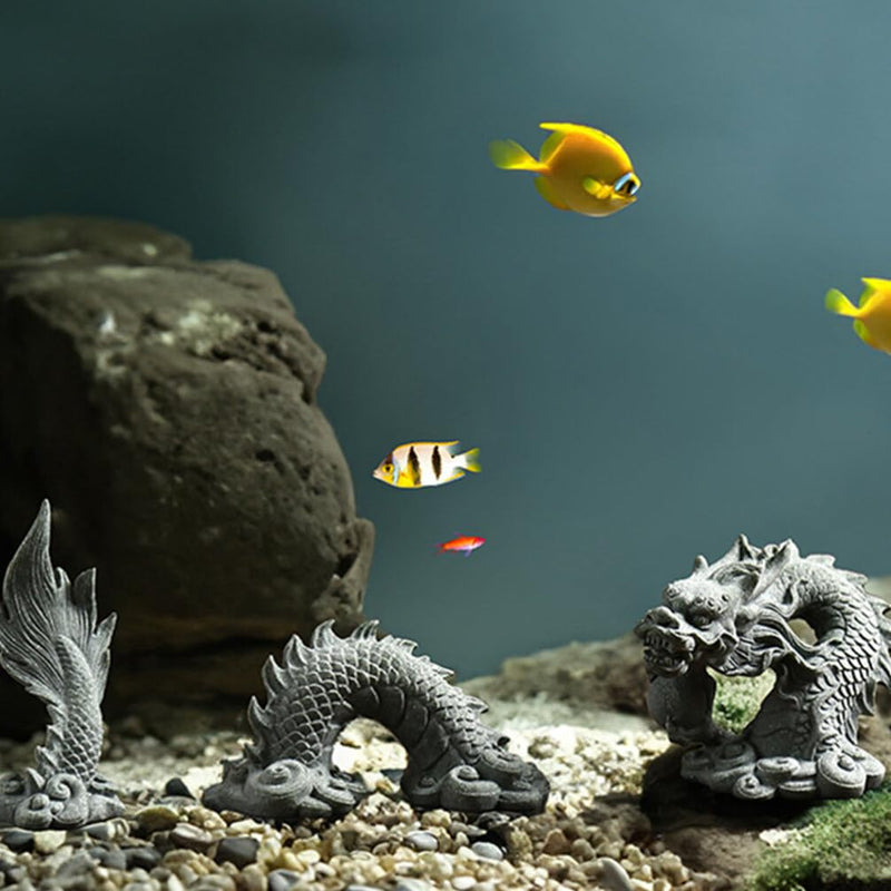 POPETPOP Aquarium Dragon Statue Chinese Dragon Decor: Aquarium Decorations Resin Aquarium Ornaments Fish Tank Statue for Home Office Tabletop Decor - PawsPlanet Australia