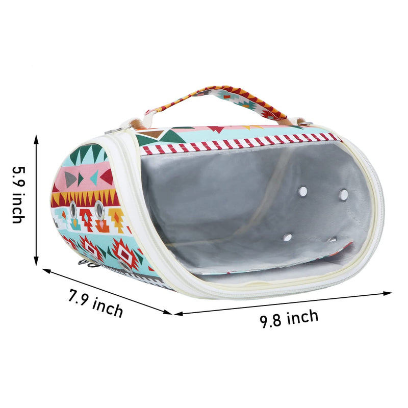 Wontee Small Pet Carrier Hamster Carrier Bag Portable Travel Carrier for Hamsters Mouse Baby Guinea Pig Hedgehog Sugar Glider Small Birds (M, Pink Ethnic) Pink Pattern - PawsPlanet Australia