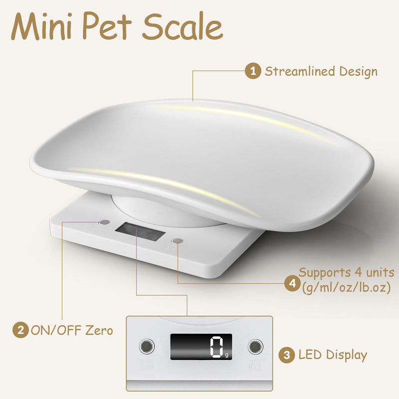 Digital Pet Scale, Puppy Scale for Weighing, Puppy Whelping Scale, Newborn Pet Weighing, Accurate Small Animal Scales for Kitten Hedgehog, Multi-Function LCD Scale,Max 33lb, 11.4 inch 33lb+Tape+Collars+Charts - PawsPlanet Australia