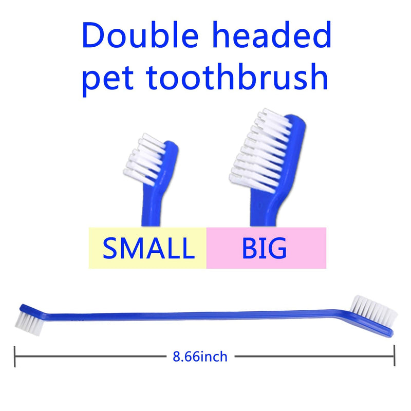 Newday Dog Toothbrush Set of 8 - Dual Headed, Dental Hygiene Convenient Soft Toothbrush to Clean pet Teeth, Dog Tooth Brushes for Small to Large Dogs, Cats, and Most Pets, Teeth Brush in Bulk - PawsPlanet Australia