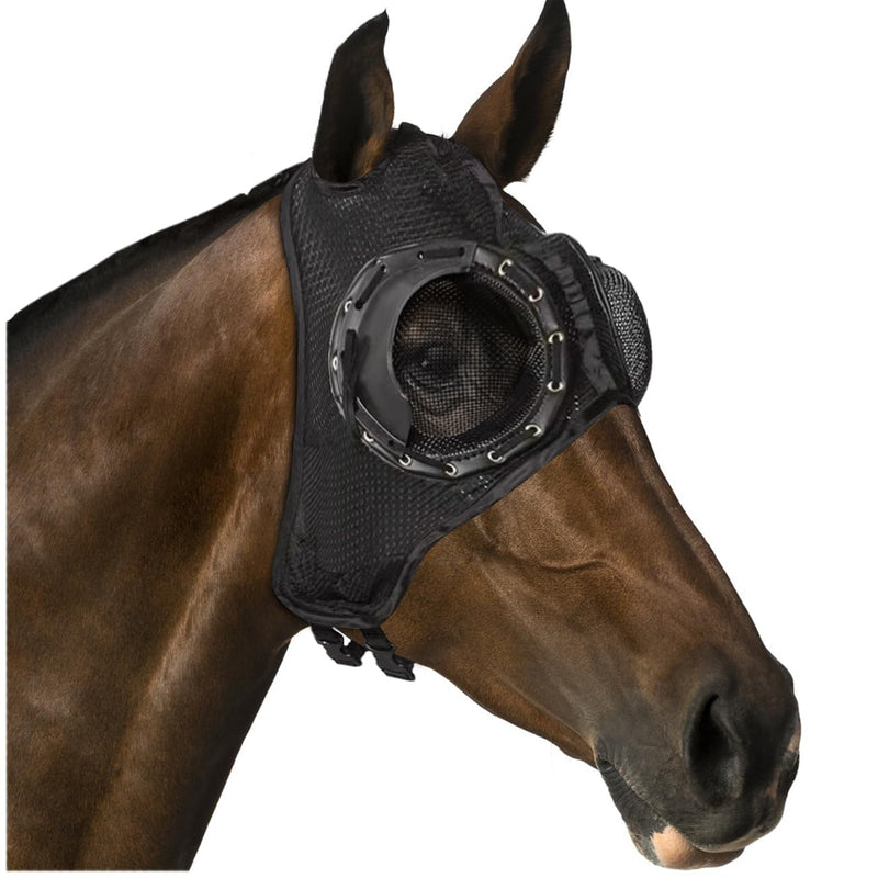 La La Pet Racing Blinkers for Horses Protective Net Horse Goggles Half Head Mask Harness Equipment for Fly Control Horse Eye Cover for Sand Protection