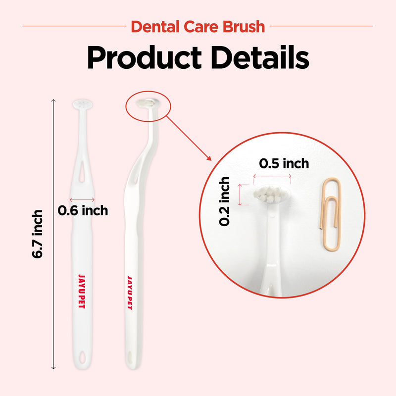 JAYU PET Dental Care Brush (Soft Bristles) 3ea - Dog Toothbrush, Cat Toothbrush, Dental Care for Kitten and Small Dogs, Removing Old Plaque and Tartar, Cat Teeth Brushing & Easy Cleaning Soft Bristles 1 Count (Pack of 3) - PawsPlanet Australia