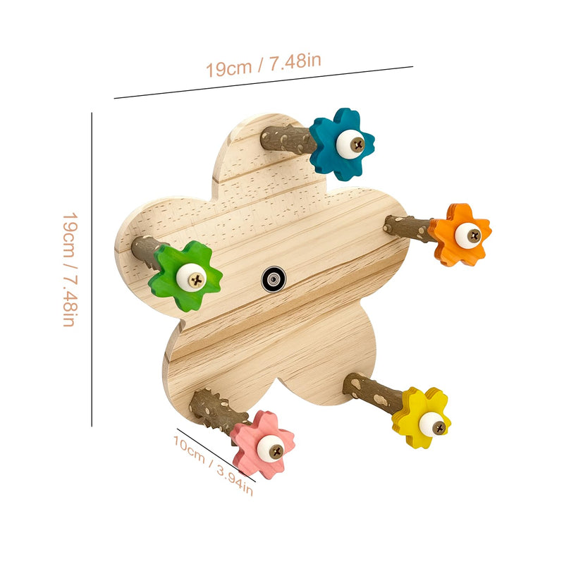 Parakeet Toys, Natural Wood Perch with 5 Branches, Unique Durable Avian Cage Accessories for Parakeets, Cockatiels, Budgerigars, Conures, Lovebirds