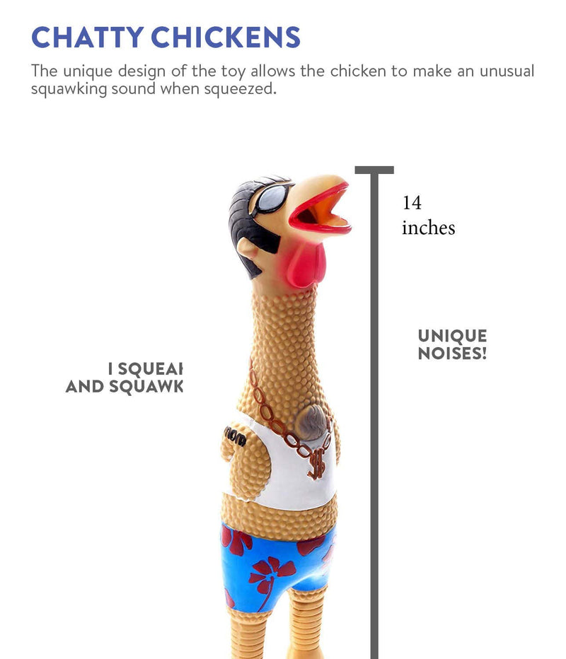 Outward Hound Squawkers Earl Latex Rubber Chicken Interactive Dog Toy, Large - PawsPlanet Australia