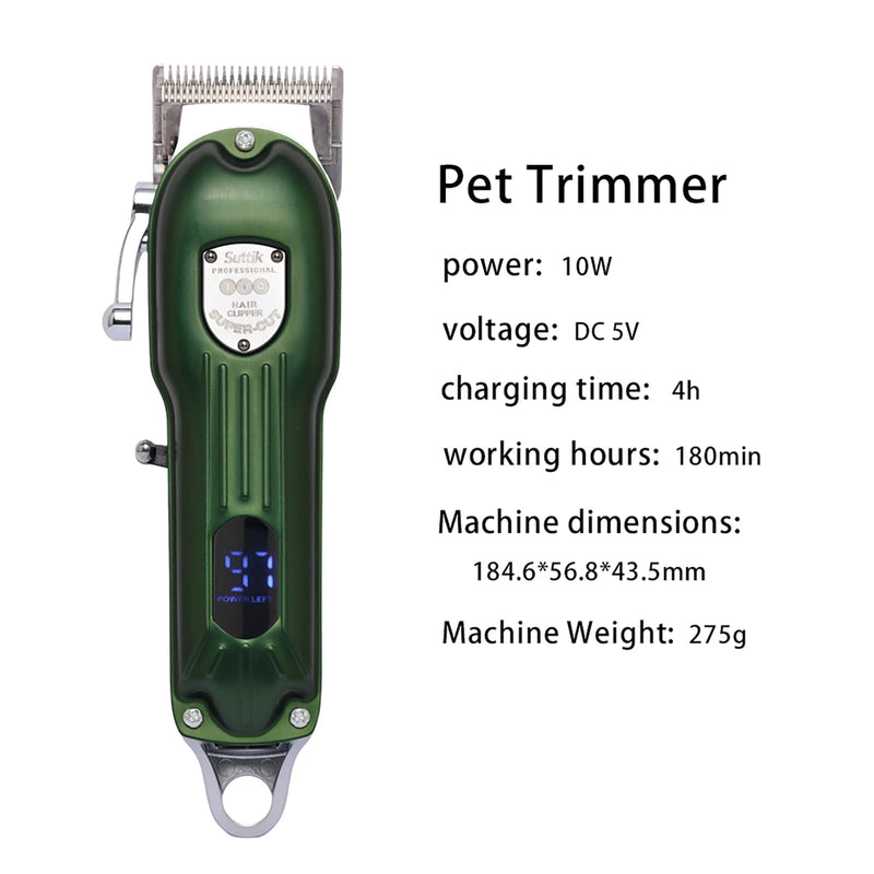 Dog Clippers for Grooming Pets Trimmer Low Noise Rechargeable Cordless Pet Shaver high-power with Stainless Steel Blade for Dogs and Cats - PawsPlanet Australia