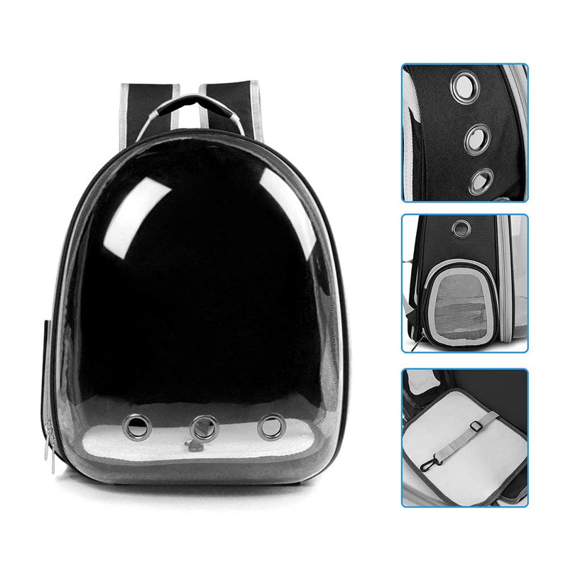 Cat Backpack Carriers, Dog Backpack, Pet Backpack for Small Cats Puppies Dogs Bunny, Airline-Approved Ventilate Transparent Bubble Backpack for Travel and Outdoor(Black) BUBBLE-BK - PawsPlanet Australia