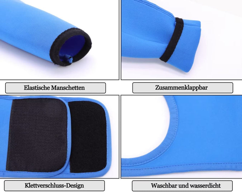 Dog Recovery Suit, Cone Collar Alternative, Abrasion-Resistant Dog Recovery Cover, Pet Wounds Prevent Licking, Bite, Wet and Infection, Washable and Waterproof (Blue, S) blue