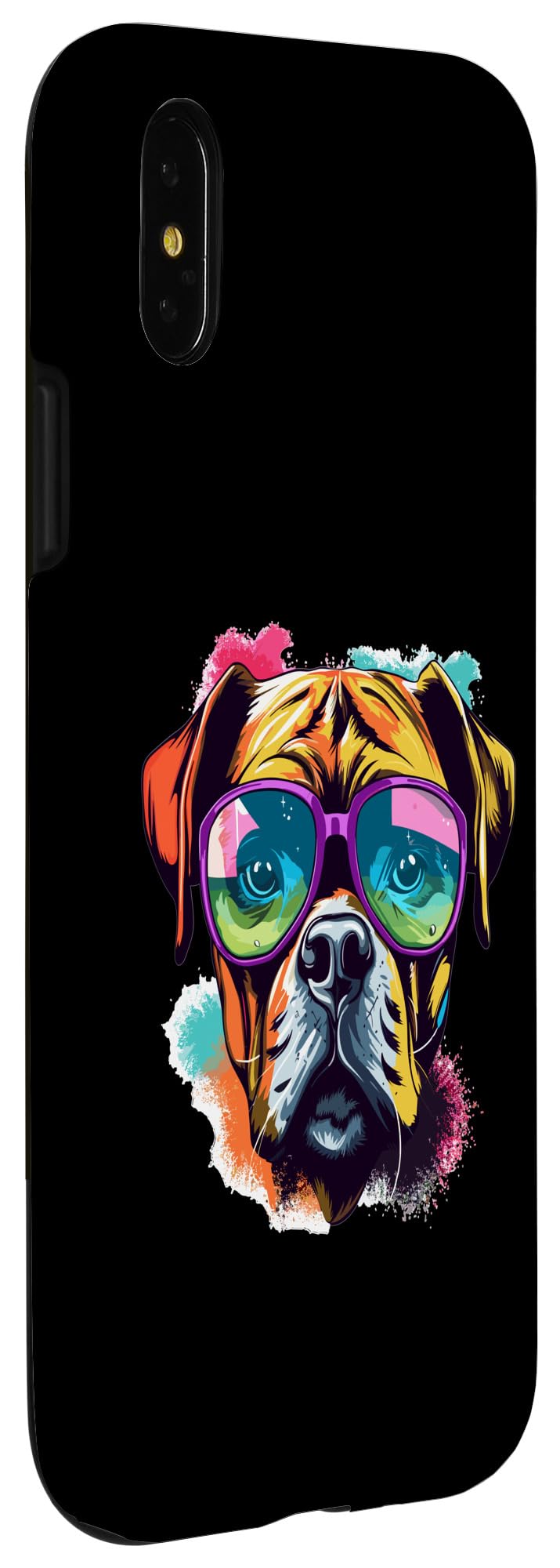 iPhone X/XS Boxer Dog Breed Pet with Sunglasses Pop Art Colorful Case iPhone X/XS