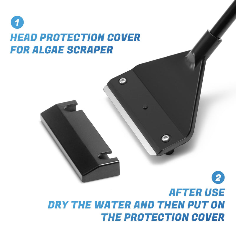 CXY Aquarium Cleaning Tools, Telescopic Handle Aquarium Cleaner, Aluminum Alloy Algae Scraper, with 10 Blades - PawsPlanet Australia