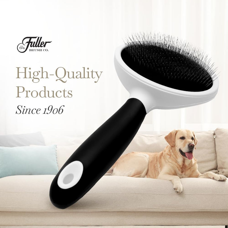 Fuller Brush Slicker Pet Brush - Angled Fine Steel Wires - Ergonomically Designed Rubberized Handle For Comfort & Control - Remove Shedding & Matted Hair - Tool For Grooming Dogs & Cat - PawsPlanet Australia