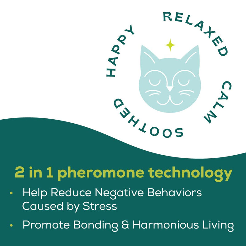 Advanced Pheromone Calming Solution for Cats 30-Day Starter Kit: Plug-in Diffuser + Refill Helps Reduce Hiding, Scratching, Stress, Spraying for Single & Multi-cat Homes Promotes Bonding