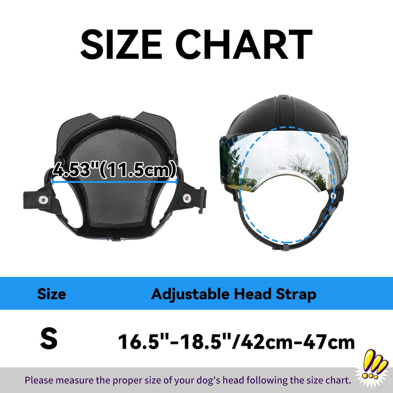 Namsan Dog Helmets for Small Dogs, Dog Helmet with Sun Lens Goggles, Doggie Helmets Hat with Ear Holes, Bike Doggie Helmet for Small to Medium Dogs, Adjustable, Black Silver Helmet - PawsPlanet Australia
