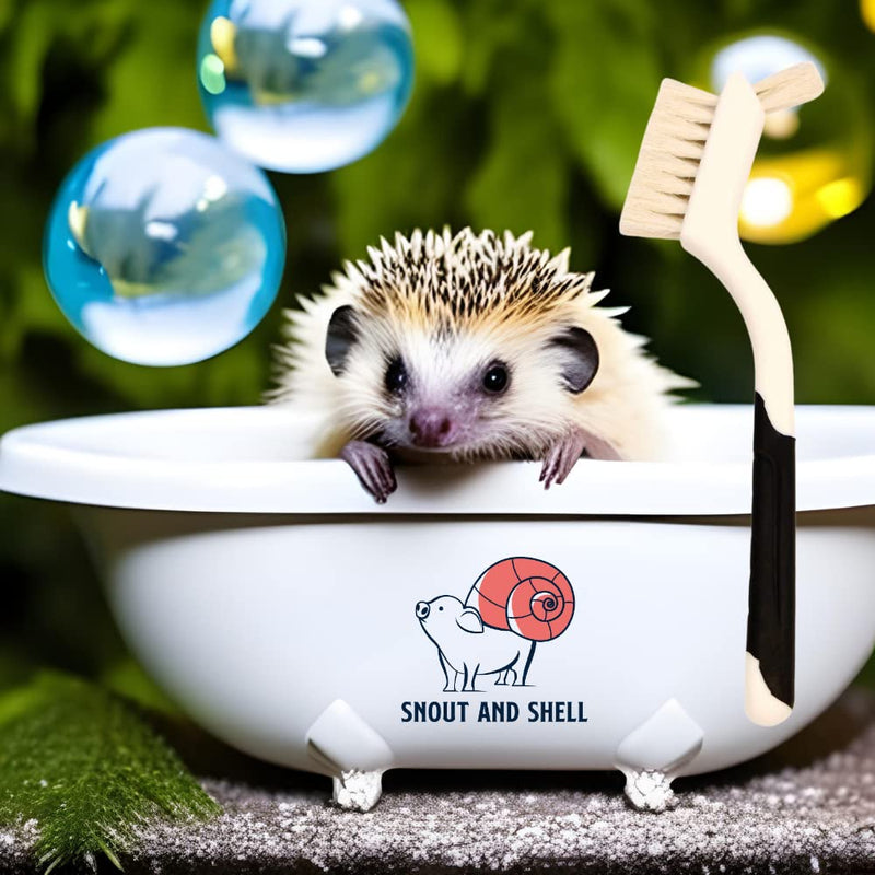 Snout and Shell Hedgehog Bath Supplies Kit - Soft Goat Hair Cleaning Brush - Perfect Hedgehog Grooming, Hygiene, and Care Essentials - Gentle Pet Bath Brush for Small Animals - PawsPlanet Australia