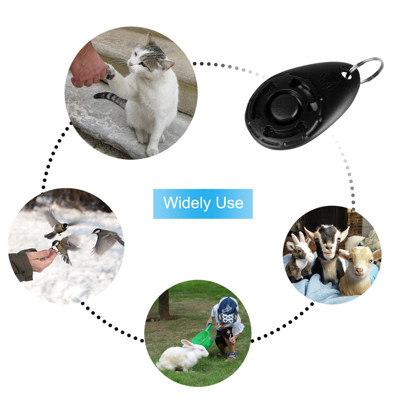 Diyife Clicker Training for Dogs, [2 Pcs] Dog Clicker for Training, Clicker Dog Training with Wrist Strap, Clicker for Pets, Dog Clicker Fits Dog Cat Horse Behavioral Training,Black &Water Lake Blue - PawsPlanet Australia