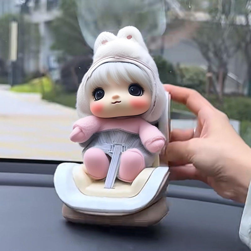 Hamster Car Seat Vent Mount - Adjustable Small Animal Safety Carrier with Secure Buckle, for Hamsters, Gerbils, Mice in Vehicles and Small Animals (Beige) Beige - PawsPlanet Australia