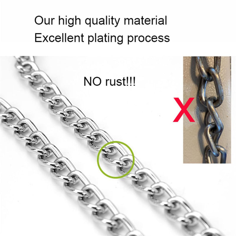 Choke Collar for Dogs, Dog Choker Collar for Large Dogs Heavy Duty Martingale Training Metal Slip Dog Chain Collars for Small Medium Large Breed Pets Boy, Silver M M(Neck Max 18inch)D3mm - PawsPlanet Australia