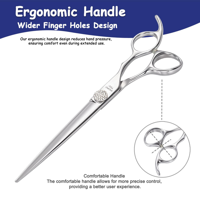7.5'' Straight Dog Grooming Scissors with Simulation Diamond 440C Stainless Steel Easy Use Polished Pet Dog Shears for Groomers and Home Users Straight Scissors 7.5'' - PawsPlanet Australia