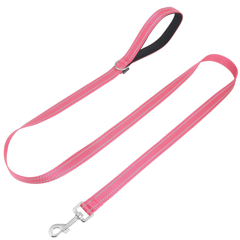 Reflective Nylon Dog Leash for Walking,Strong Dog Leash with Padded Handle for Medium and Large Dogs,6 FT,Hot Pink Hot pink 1" x 6 FT - PawsPlanet Australia