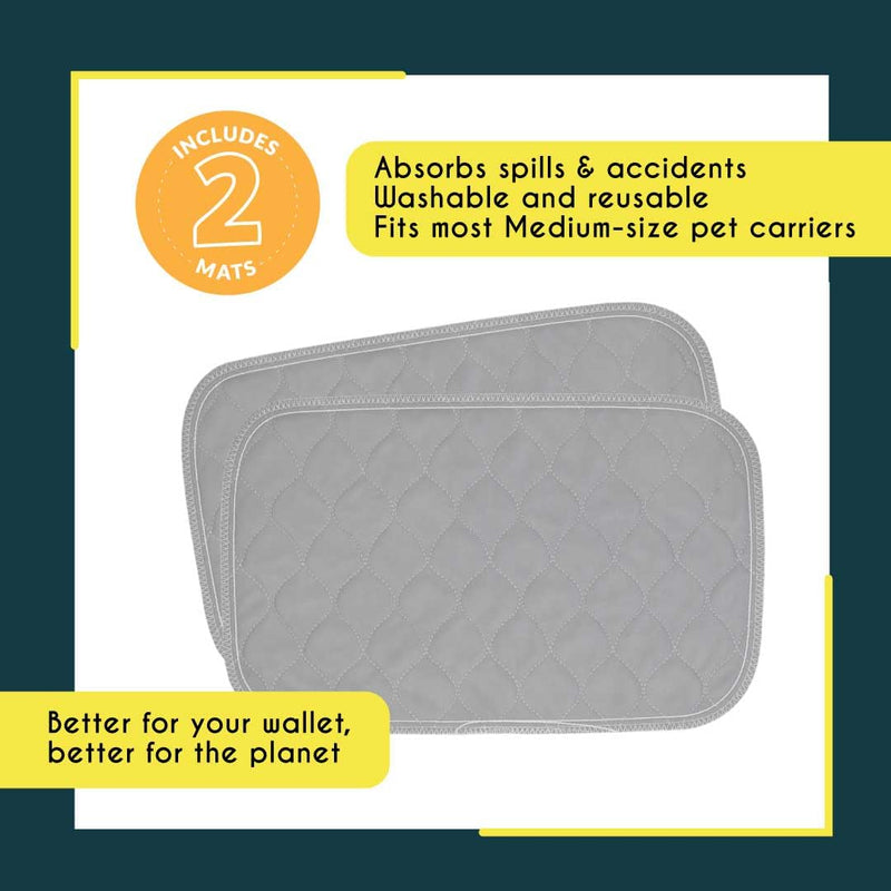 rocket & rex Premium Washable Pet Carrier Pads, Reusable, Waterproof & Absorbent, Dog and Cat Pads for Lining Travel Carriers, Litter Boxes, Pet Crates & More, 17.5" x 11" (Pack of 2) XS (17.5 x 11") 2-Pack - PawsPlanet Australia