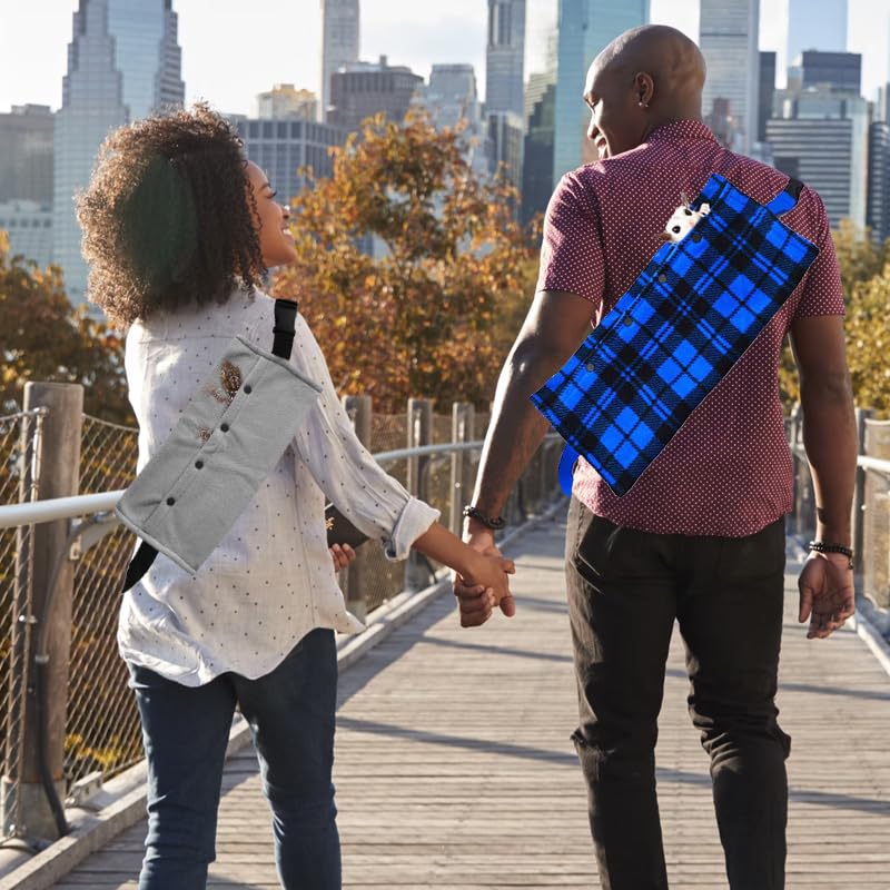 Small Animal Sling Carrier,Small Animal Bag for Bearded Dragons Lizards and Reptile with Adjustable Strap Tow Rope 3 Sizes Pack + Small Animal Sling Carrier（Blue Grid） Blue Grid