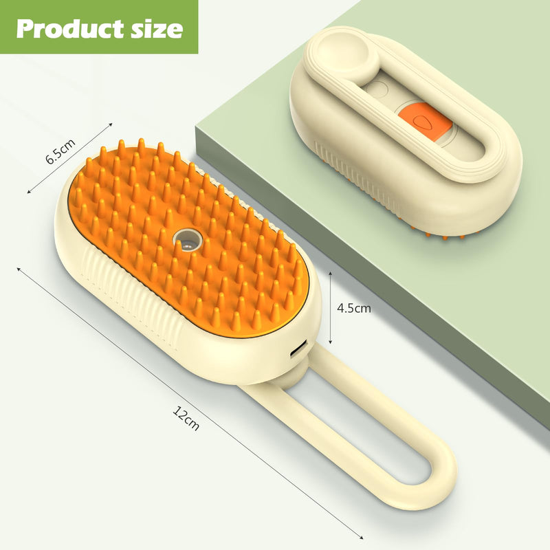 KeeKit 3-in-1 Cat Steam Brush, Self Cleaning Steam Cat Brush with USB Power Interface, 84 Comb Teeth, for Removing Tangled and Loose Hair, Massage Steam Brush for Cats and Dogs - PawsPlanet Australia
