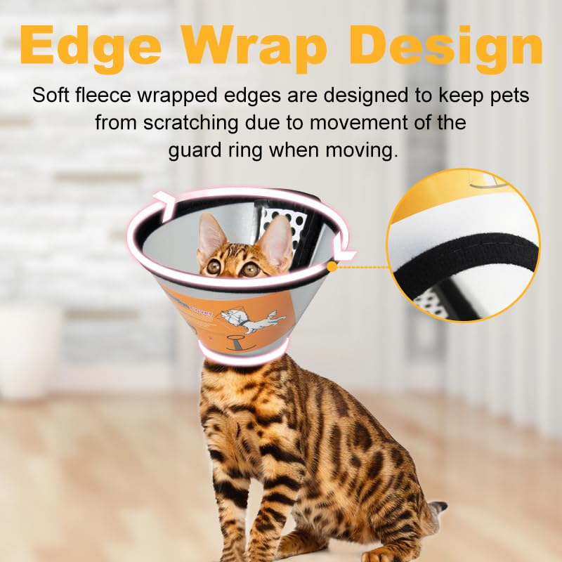 3 Pcs Small Cat Dog Cone Collar, Adjustable Pet Recovery Collars, Dog Cones Soft Plastic Elizabethan Collar Dog Neck Collar After Surgery Translucent Cat Cone for Dogs Prevent Licking(15-18cm)