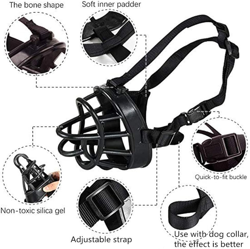 Mayerzon Dog Muzzle, Breathable Basket Muzzles for Small, Medium, Large and X-Large Dogs, Stop Biting, Barking and Chewing, Best for Aggressive Dogs (Medium, Black) - PawsPlanet Australia