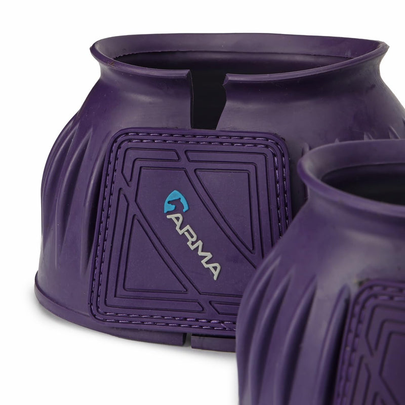 Shires ARMA Over Reach Horse Bell Boots Purple Full - PawsPlanet Australia