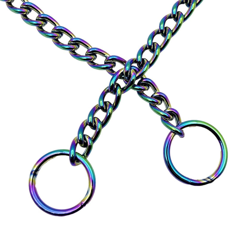 Rainbow Colour Dog Choke Collar Slip P Chain,Heavy Chain Dog Metal Training Choke Collars, Adjustable Weather Proof Alloy Steel Necklace for Small Medium Large Dogs (3XL) 3XL(28 inch) - PawsPlanet Australia