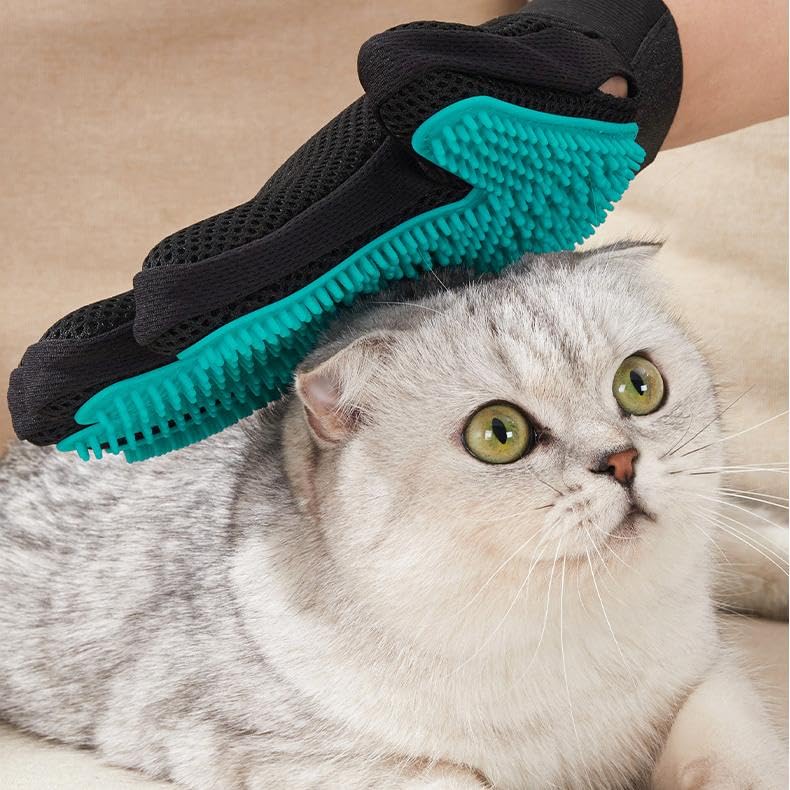 Pet Hair Removal Glove-Cats Dogs Grooming Gloves Reusable Pet Hair Remover Tool for Clothing,Couch, Furniture, Car Seat,Carpet, Upgrade Efficient Cat Hair Remover Gloves-3 PCS - PawsPlanet Australia