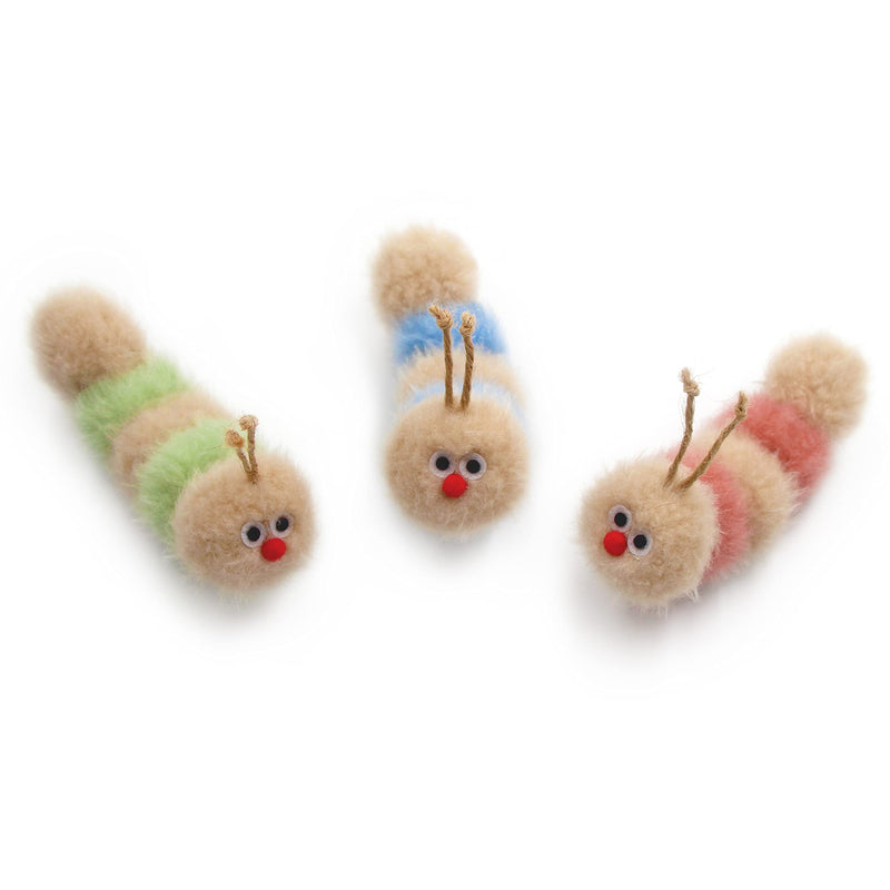 Interactive Natural 3 PK Catnip Toy, with Rattle, Bite Resistant, for All Ages Indoor Cat, Soft Caterpillar Toys, Fluffy Kitten Toy Small/ 3 Pck/ Cat Toy - PawsPlanet Australia