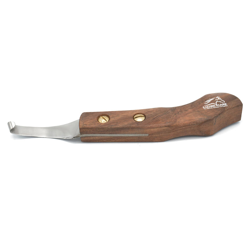 Equine Care Right-Handed Hoof Knife – Ultra-Sharp J2 Steel Blade | Professional Farrier Hoof Knife & Horse Hoof Trimmer | Ergonomic Wooden Handle for Horses & Livestock Hoof Care Right Handed