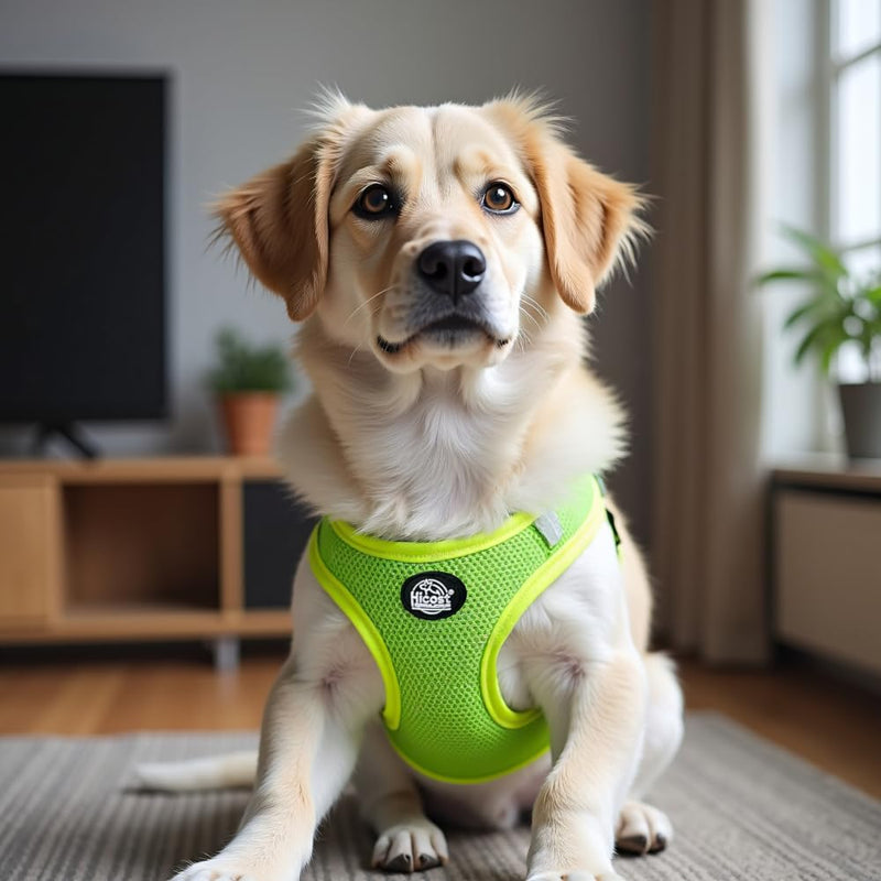 Dog Harness, Adjustable Mesh Pet Vest with Buckle Closure (Green, S) Green - PawsPlanet Australia