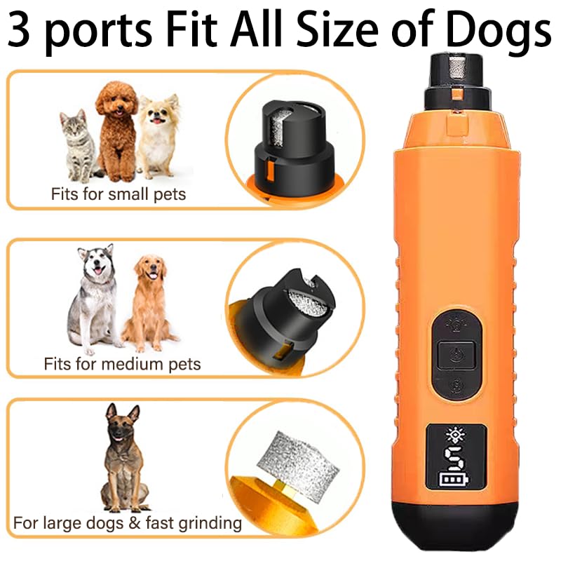 Dog Nail Grinder 5-Speed Upgrade - Professional Rechargeable pet Nail Trimmer with 2 LED Lights Ultra Quiet and Low Vibration Providing Painless Beauty for Large Medium and Small Dogs and Cats - PawsPlanet Australia