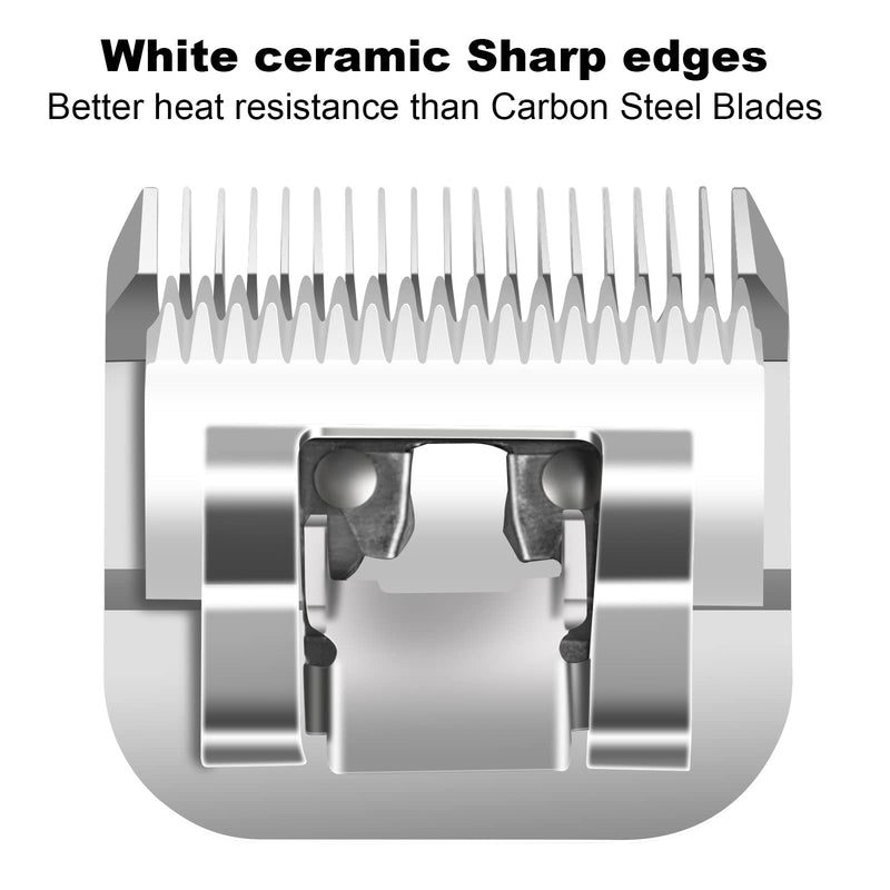 3 Pack Detachable Pet Dog Grooming Clipper Ceramic Blade Sets,Compatible with Andis Size 10 Cut Length 1/16"(1.5mm),Compatible with andis/Oster A5/Wahl KM10 Series Clippers 10# (3 Pack) Silver