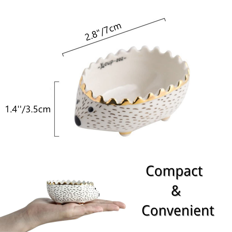 Hedgehog Bowl - Ceramic Small Animal Food Bowl Water Dish Feeder Chew Resistant Prevent Tipping for Hedgehog Hamster Sugar Glider Rat Gerbil Mice Small Animal Cage Accessories (Hedgehog Shape) Hedgehog Shape - PawsPlanet Australia