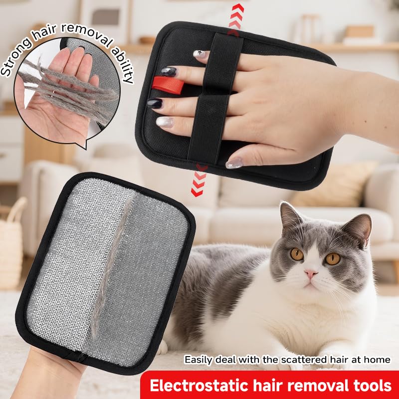2-Pack Pet Hair Remover, Electrostatic Pet Hair Removal Gloves, Reusable Cat & Dog Hair Remover for Couch, Furniture, Carpet, Curtain, Upgraded Animal Fur Removal Tool - PawsPlanet Australia