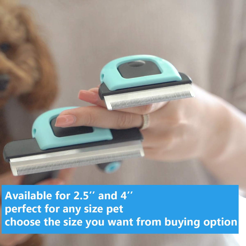 Effective Deshedding Brush and Large Dog Comb - Professional Grooming Tools for Dogs and Cats to Reduce Undercoat Shedding 4 Inch - PawsPlanet Australia