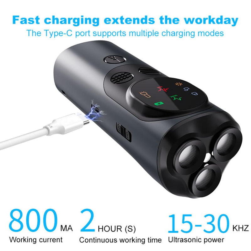 Dog Bark Deterrent Devices for Own or Neighbor Dog Rechargeable Ultrasonic Dog Trainer 50Ft Effective Safe Anti Barking Device, 3X Sonic Emitters, Portable Indoor Outdoor, Space Grey - PawsPlanet Australia